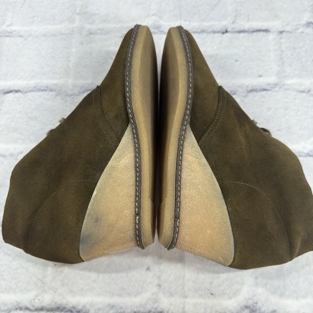 J.Crew‎ Boots Women's 11 MacAlister Suede Wedge Olive Casual Lace Up 28671